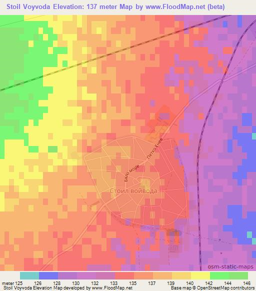 Stoil Voyvoda,Bulgaria Elevation Map