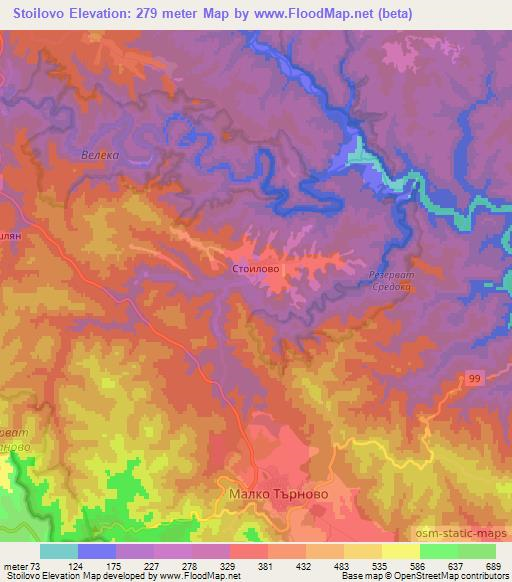 Stoilovo,Bulgaria Elevation Map