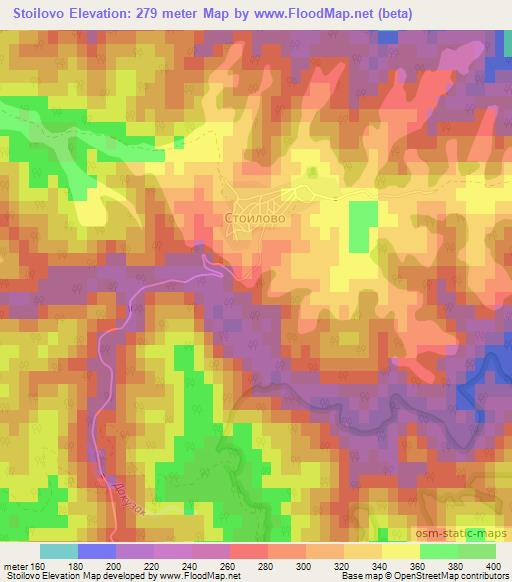 Stoilovo,Bulgaria Elevation Map