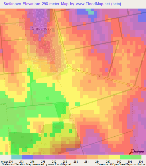 Stefanovo,Bulgaria Elevation Map