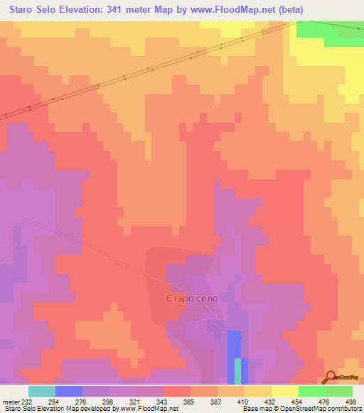 Staro Selo,Bulgaria Elevation Map