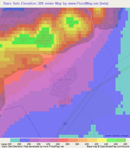 Staro Selo,Bulgaria Elevation Map