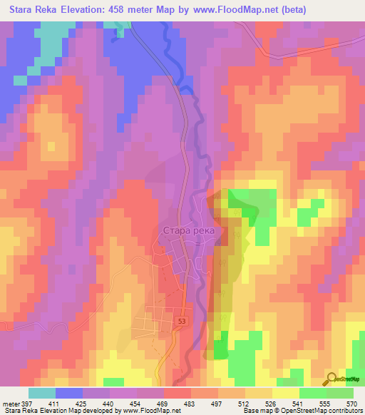 Stara Reka,Bulgaria Elevation Map