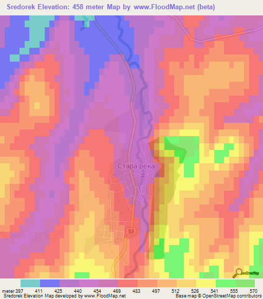 Sredorek,Bulgaria Elevation Map