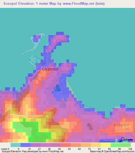 Sozopol,Bulgaria Elevation Map