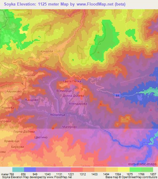 Soyka,Bulgaria Elevation Map