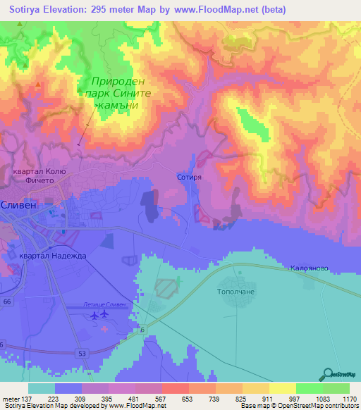 Sotirya,Bulgaria Elevation Map