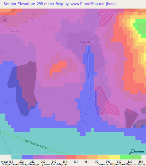 Sotirya,Bulgaria Elevation Map