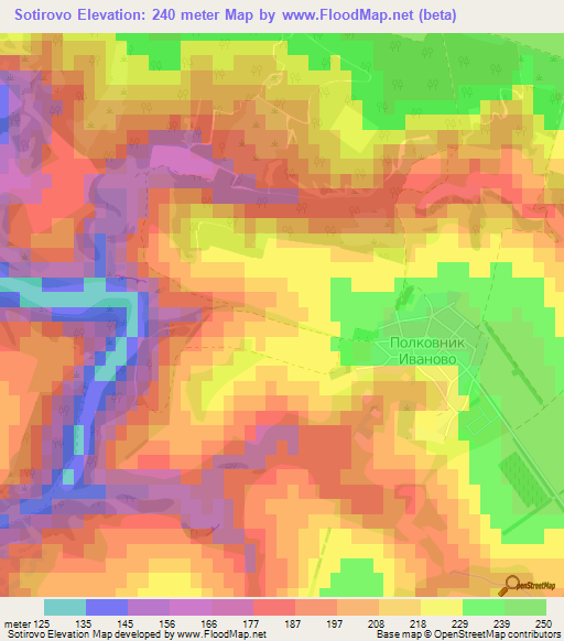 Sotirovo,Bulgaria Elevation Map