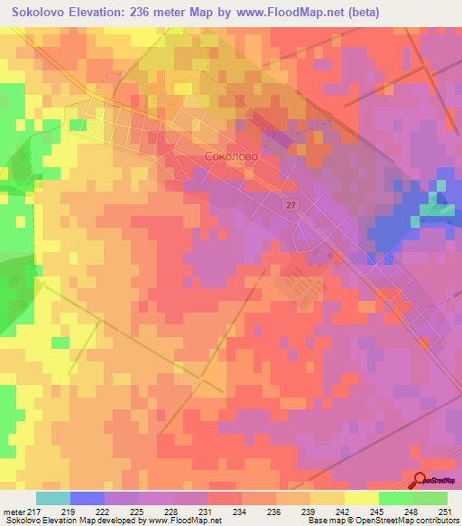 Sokolovo,Bulgaria Elevation Map