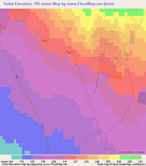 Sokol,Bulgaria Elevation Map