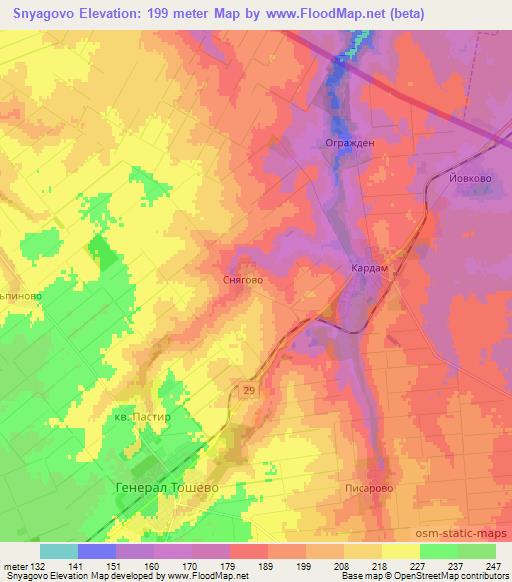 Snyagovo,Bulgaria Elevation Map