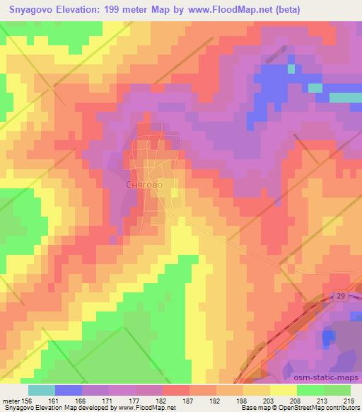 Snyagovo,Bulgaria Elevation Map