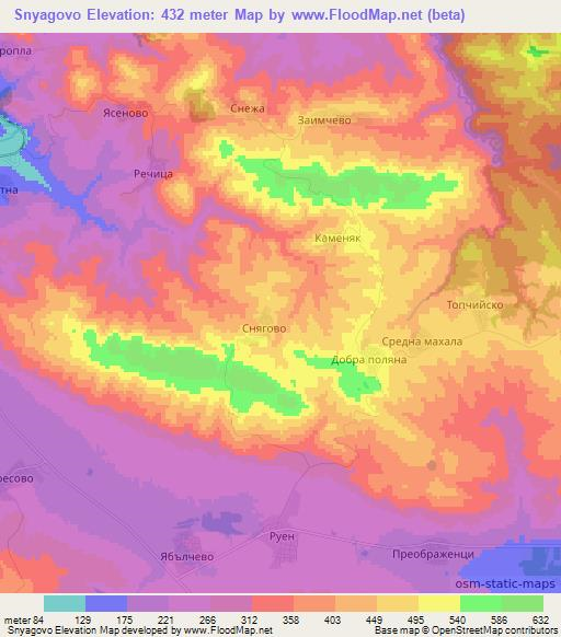 Snyagovo,Bulgaria Elevation Map