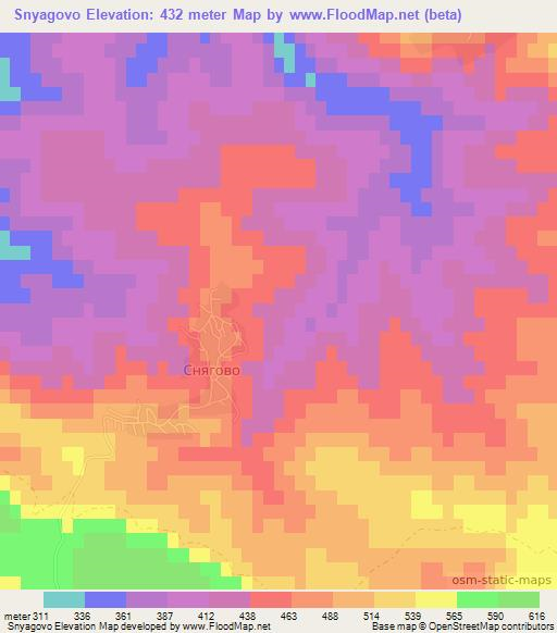 Snyagovo,Bulgaria Elevation Map