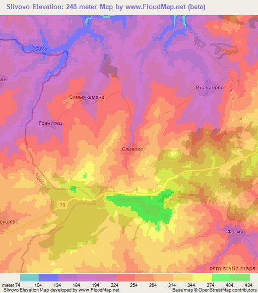 Slivovo,Bulgaria Elevation Map