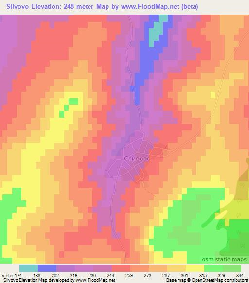 Slivovo,Bulgaria Elevation Map