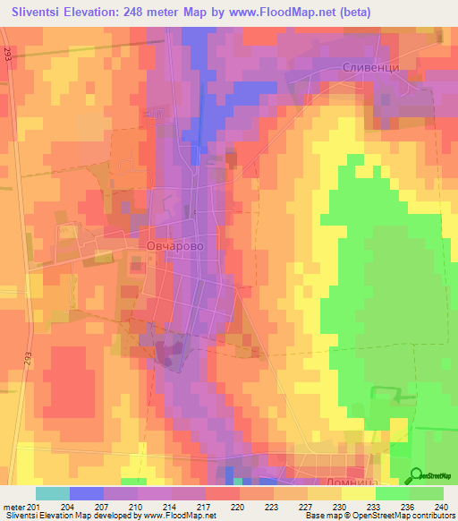 Sliventsi,Bulgaria Elevation Map