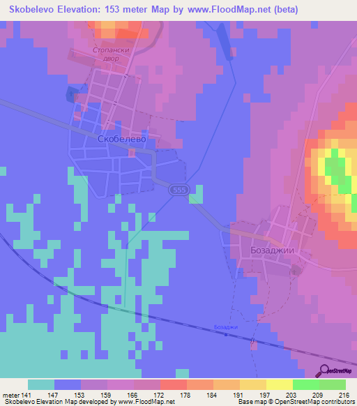 Skobelevo,Bulgaria Elevation Map