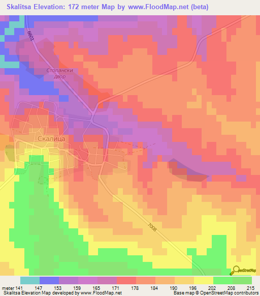 Skalitsa,Bulgaria Elevation Map