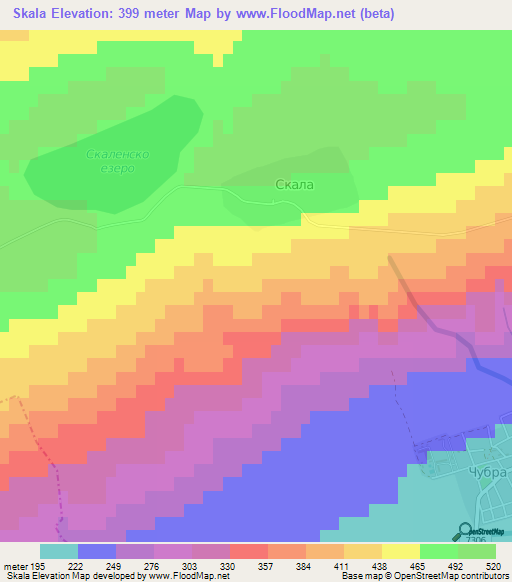 Skala,Bulgaria Elevation Map