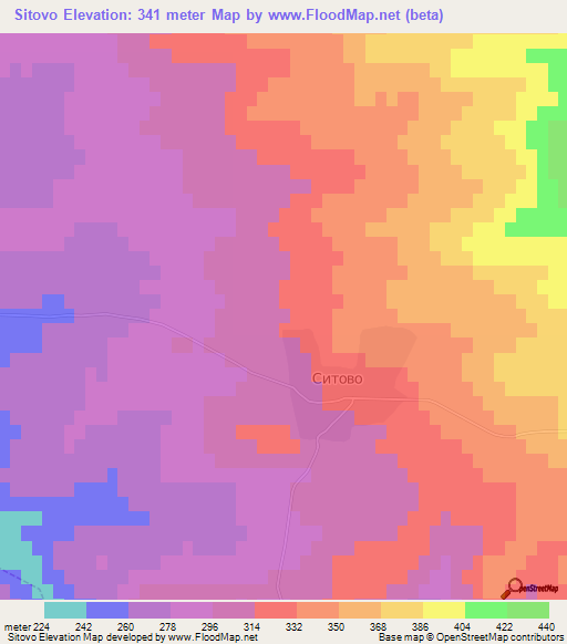 Sitovo,Bulgaria Elevation Map