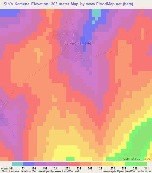 Sin'o Kamene,Bulgaria Elevation Map