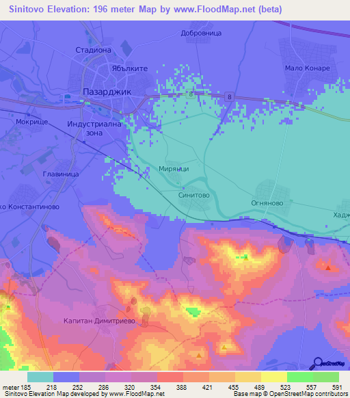 Sinitovo,Bulgaria Elevation Map