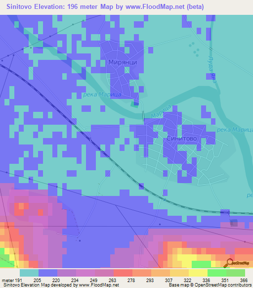 Sinitovo,Bulgaria Elevation Map