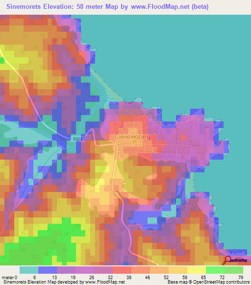 Sinemorets,Bulgaria Elevation Map