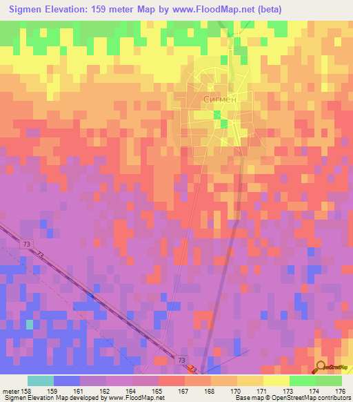 Sigmen,Bulgaria Elevation Map