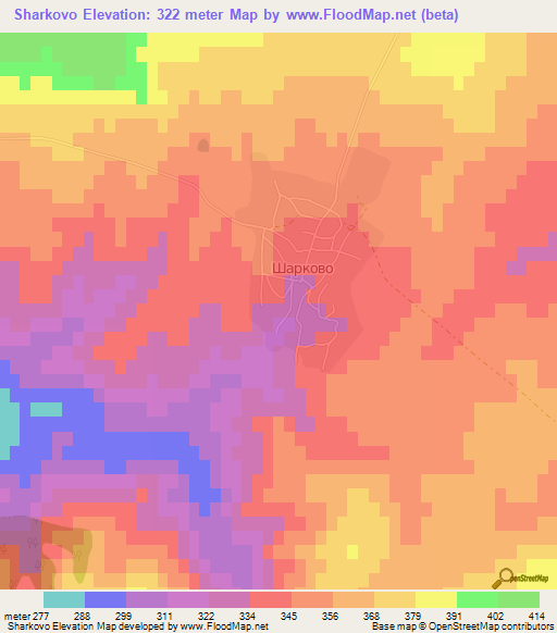 Sharkovo,Bulgaria Elevation Map