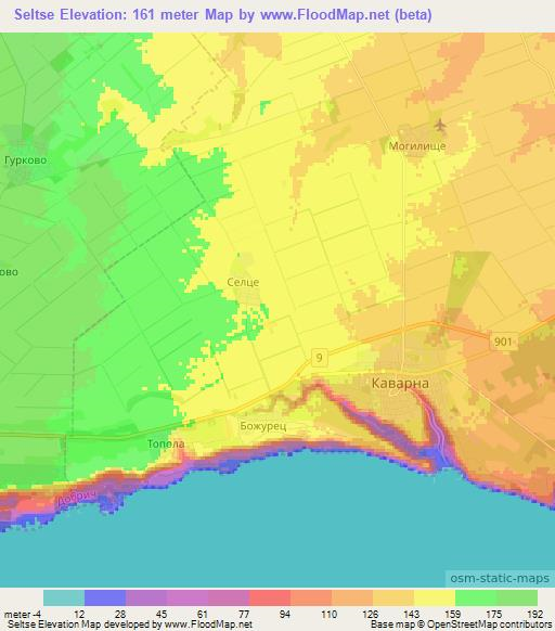 Seltse,Bulgaria Elevation Map