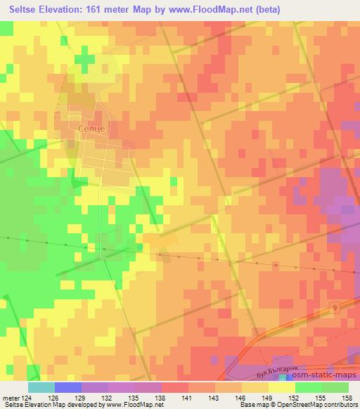 Seltse,Bulgaria Elevation Map