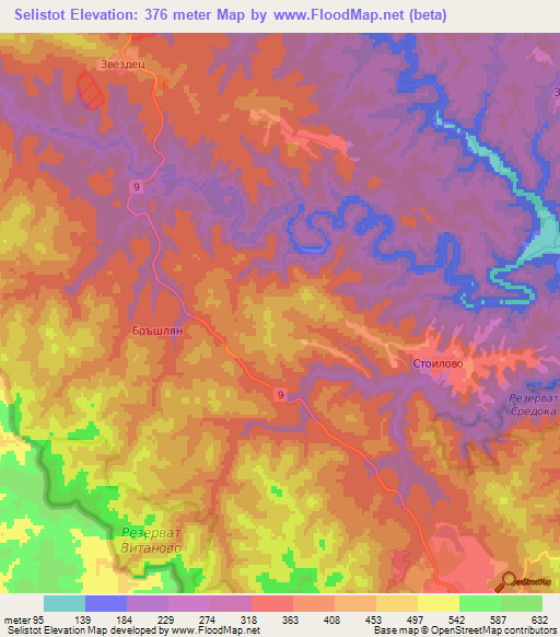 Selistot,Bulgaria Elevation Map