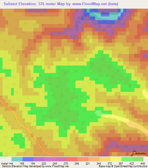 Selistot,Bulgaria Elevation Map