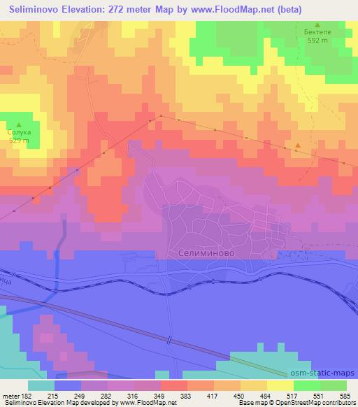 Seliminovo,Bulgaria Elevation Map