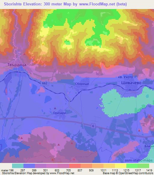 Sborishte,Bulgaria Elevation Map