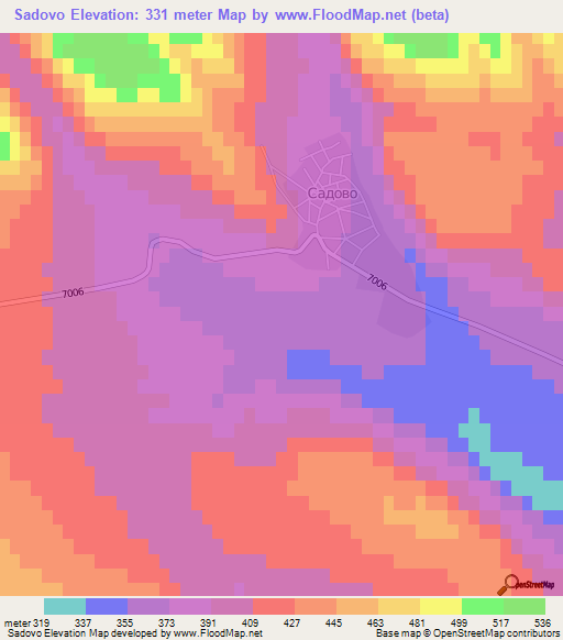 Sadovo,Bulgaria Elevation Map