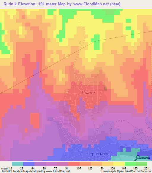 Rudnik,Bulgaria Elevation Map