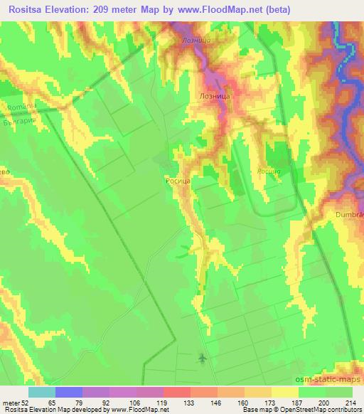 Rositsa,Bulgaria Elevation Map