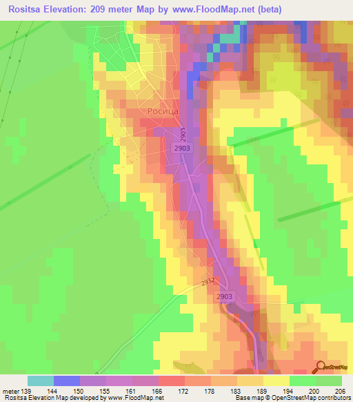 Rositsa,Bulgaria Elevation Map