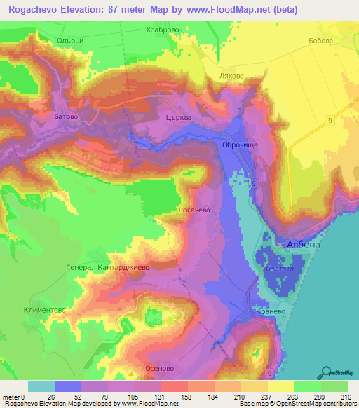 Rogachevo,Bulgaria Elevation Map