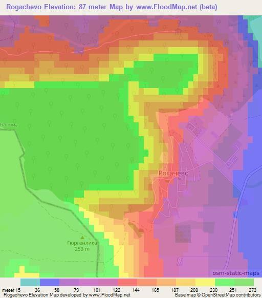 Rogachevo,Bulgaria Elevation Map