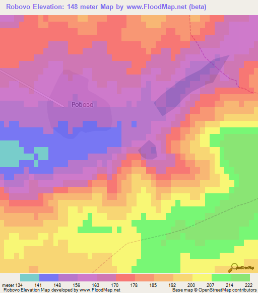 Robovo,Bulgaria Elevation Map