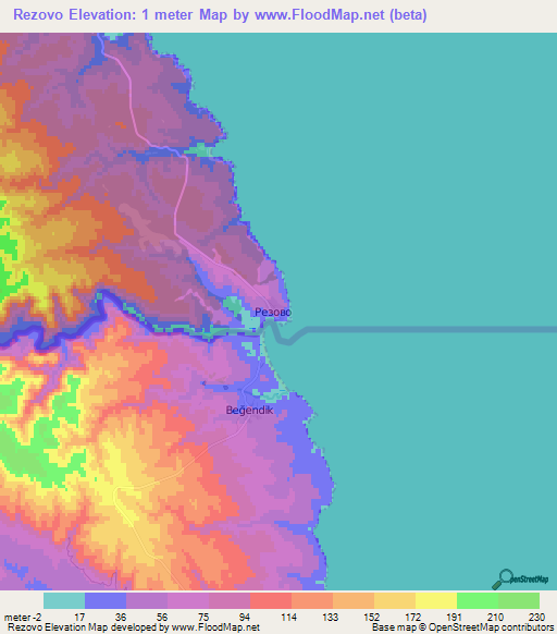 Rezovo,Bulgaria Elevation Map