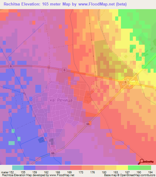 Rechitsa,Bulgaria Elevation Map