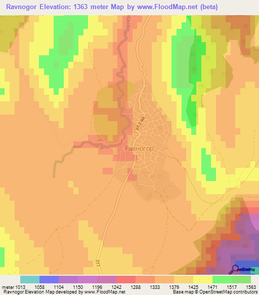 Ravnogor,Bulgaria Elevation Map