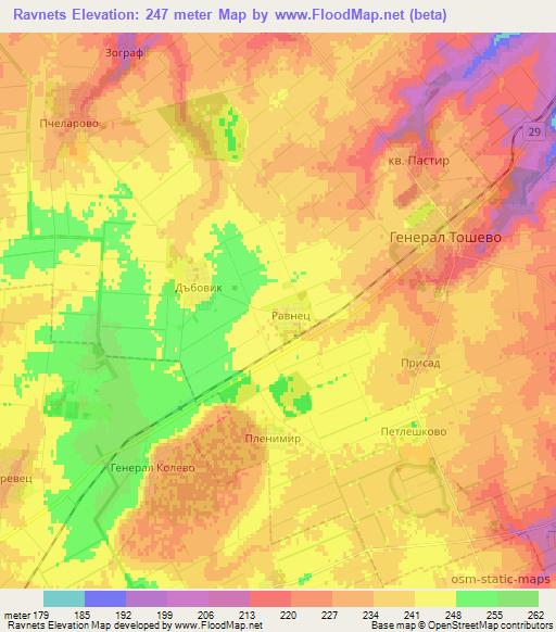 Ravnets,Bulgaria Elevation Map