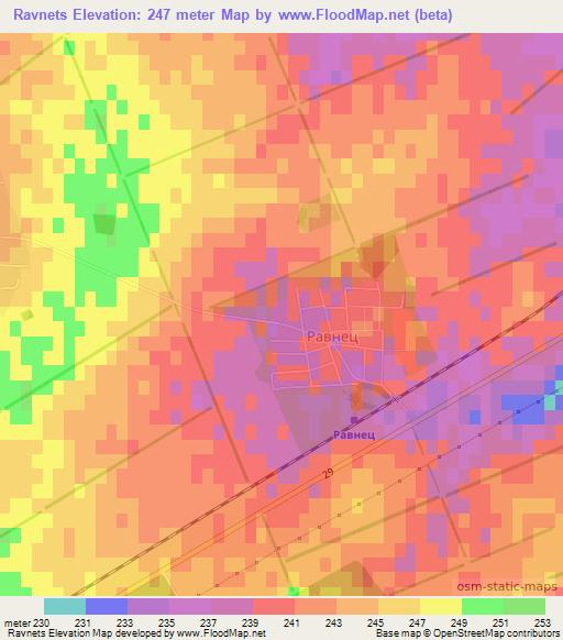 Ravnets,Bulgaria Elevation Map